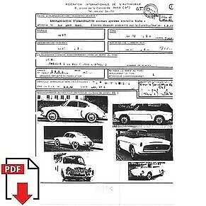 1961 Alpine A106 FIA homologation form PDF download